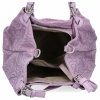 Modna Torebka Skórzana Shopper Bag Fioletowa